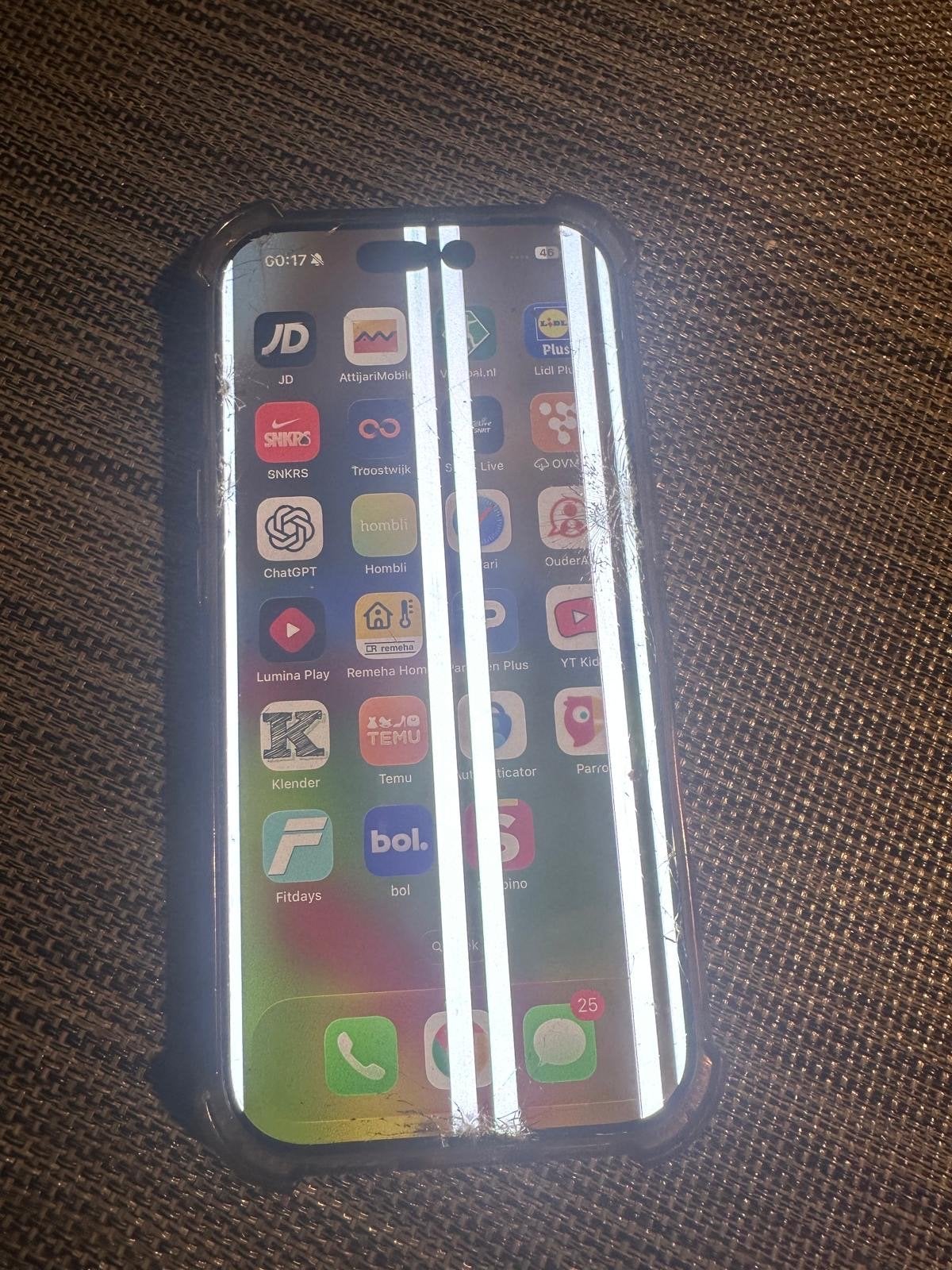 iPhone 17 Pro 256GB Blauw - Scherm defect, Telecommunicatie, Blauw, Zonder simlock, Niet werkend, Ophalen