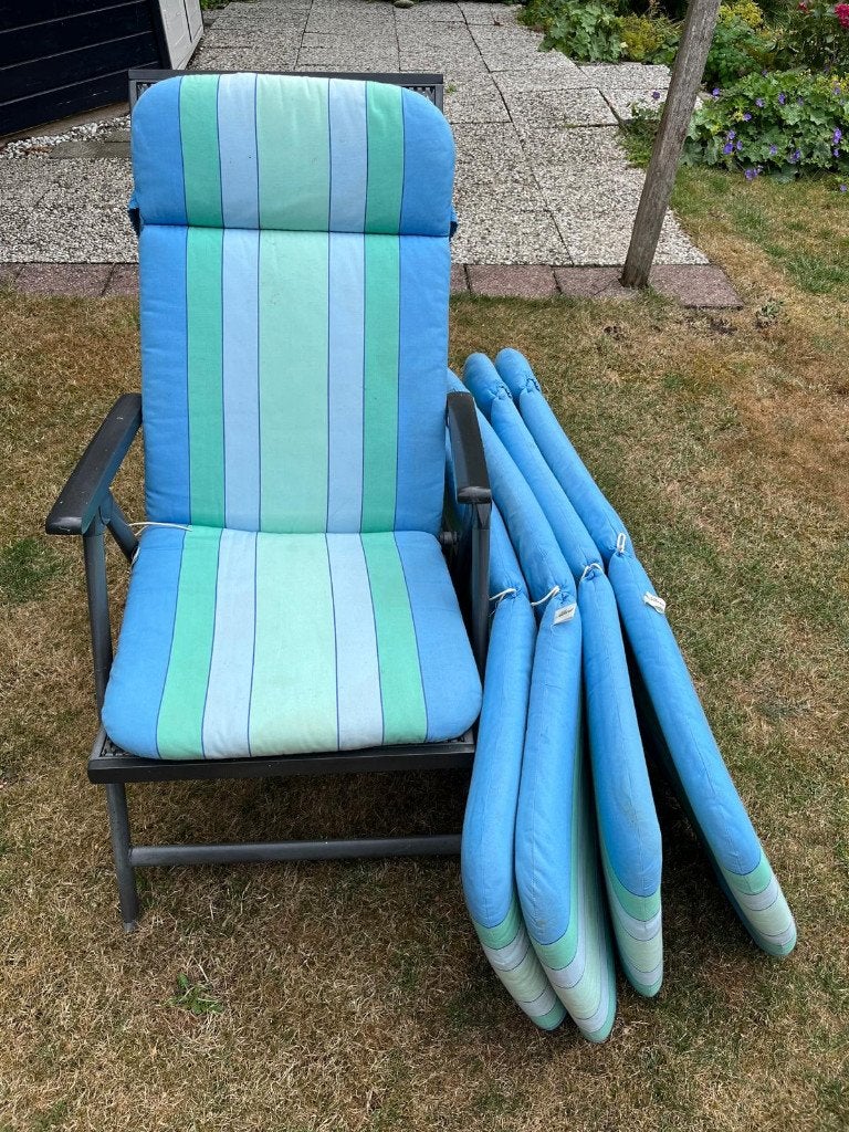 Set van 5 Dikke Tuinkussens (Hoge Rug), Ophalen, Gebruikt