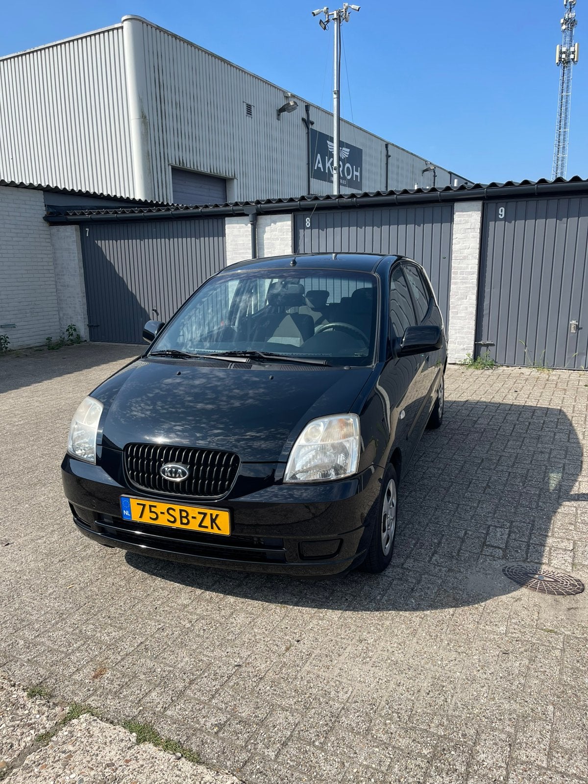Kia Picanto 1.0 2005 Zwart airco 23/4/27 goed wagentje, Voorwielaandrijving, 836 kg, 31 €/maand, 4 cilinders