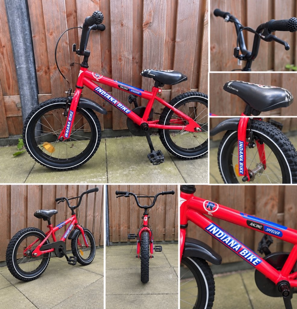 Kinderfiets BMx 16 inch, Ophalen, Zijwieltjes, Terugtraprem, BMX