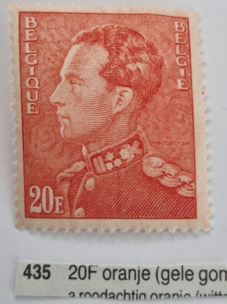 Belgie 1936-56 -OBP 435 - Koning Leopold III -type Poortman, Ophalen of Verzenden, Postfris, Postfris, Staatshoofden