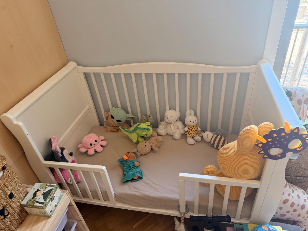 Baby bed Woodies white, Kinderen en Baby's, Ophalen, Zo goed als nieuw, Minder dan 140 cm, Minder dan 70 cm