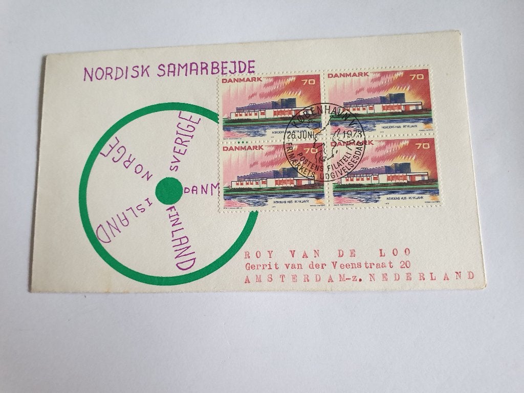 3162 denemarken fdc nordisk samarbejde 26-06-1973, Postzegels en Munten, Verzenden, Denemarken