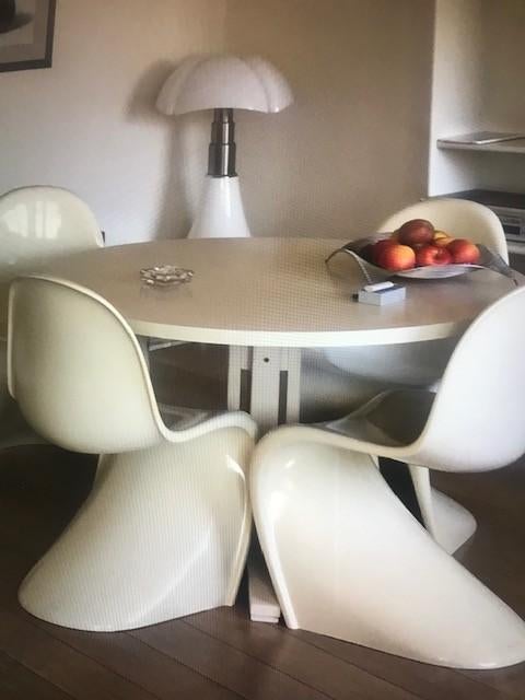Pastoe tafel rond, jaren 70, Huis en Inrichting, Ophalen, Overige materialen, Gebruikt, Rond
