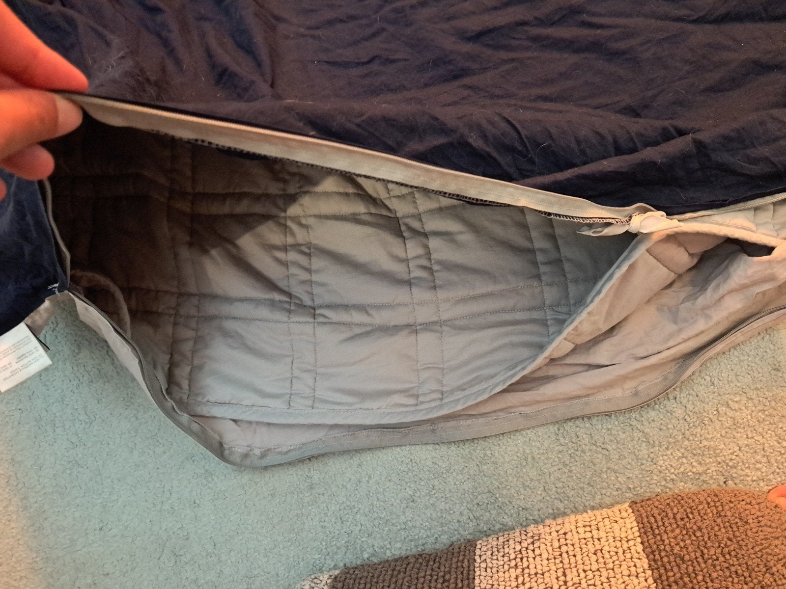 Ella Verzwaringsdeken 150x210cm | 9kg, Eenpersoons, Blauw, Katoen, Ritssluiting