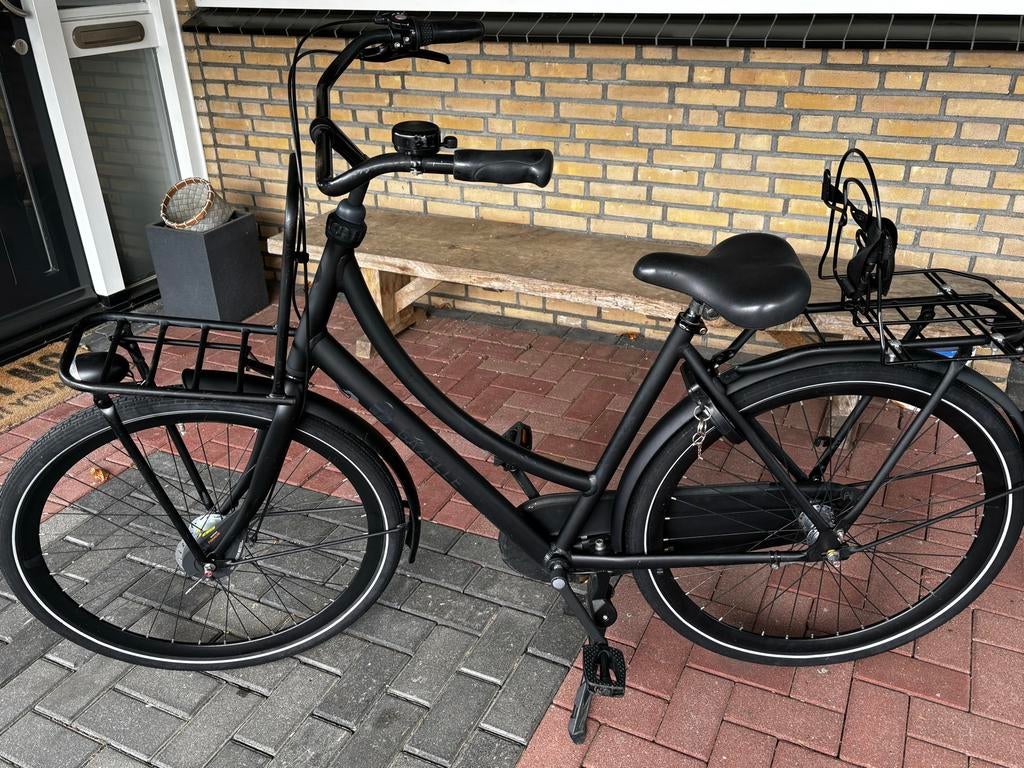 Stoere zwarte gazelle PUUR transportfiets, Overige merken, Terugtraprem, Gebruikt, Versnellingen
