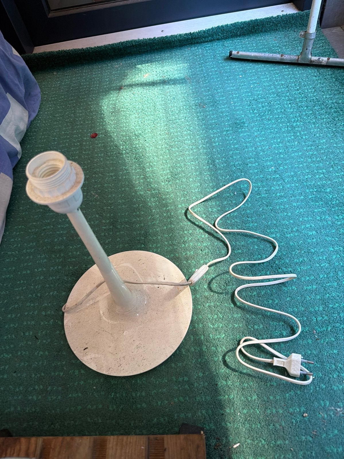 Witte tafellamp zonder kap, E27 fitting, Metaal, Wit, Overige merken, Gebruikt