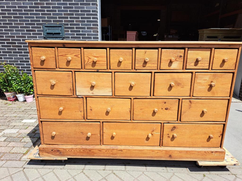Oud grenen ladekast originele, Huis en Inrichting, Kasten | Ladekasten, Ophalen, RoDeKo Volendam, R.kooij65@gmail.com, Gebruikt