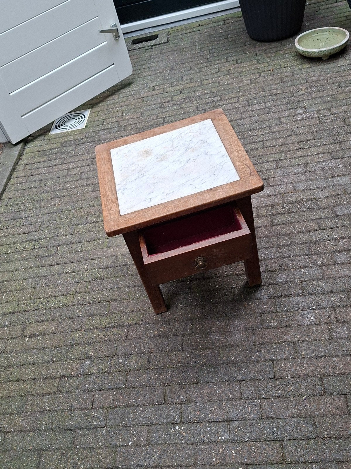 oud maar goed nachtkastje, Ophalen of Verzenden, Gebruikt, Minder dan 45 cm