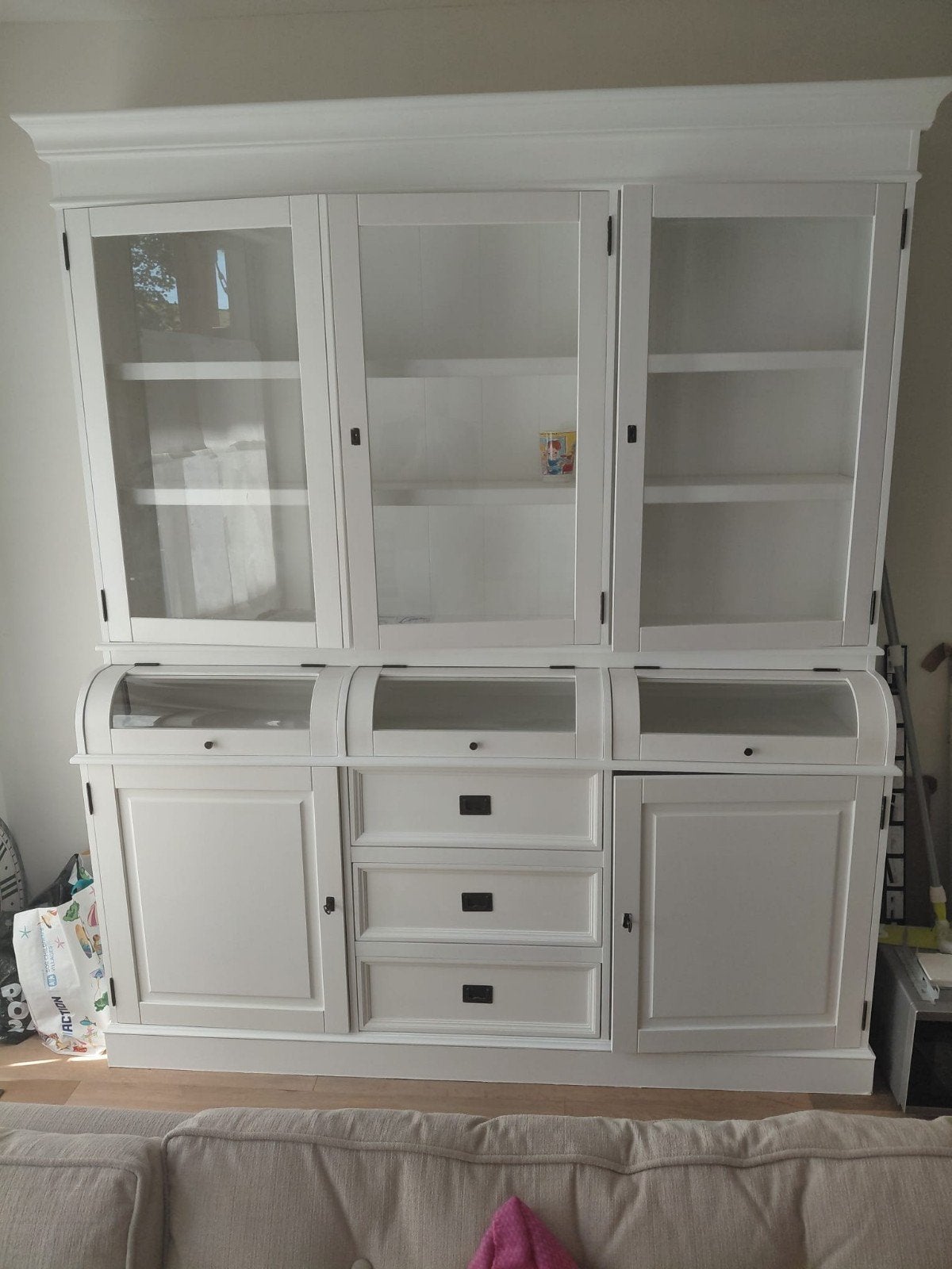 Mooie buffetkast 190 cm breed en 230 cm hoog, Huis en Inrichting, Kasten | Buffetkasten, Ophalen, Gebruikt, Met deur(en), 150 tot 200 cm
