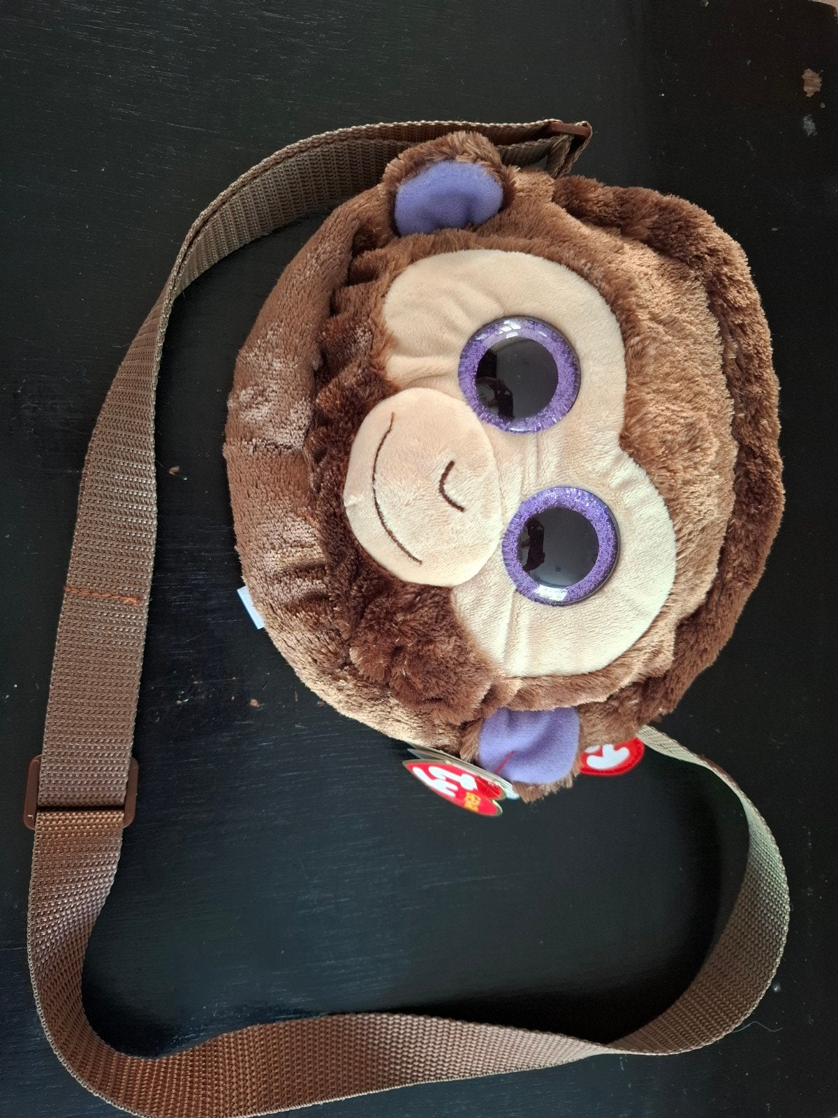 Ty Gear Coconut Aapje Schoudertasje - Zo goed als nieuw, Overige karakters, Ophalen of Verzenden, Klein (minder dan 20 cm), Bruin