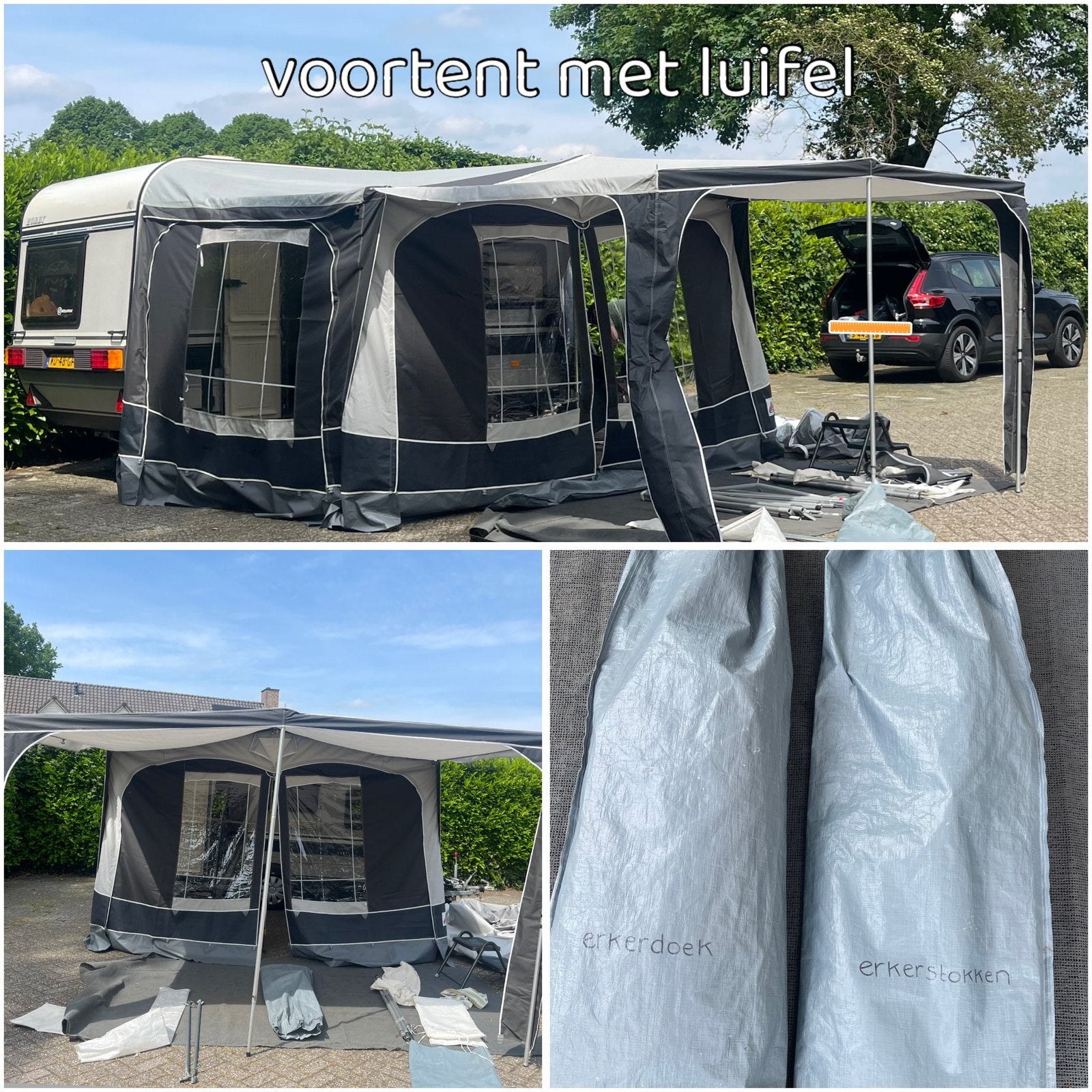 Voortent met luifel én erker omloopmaat 6 ( 7.80 - 8.10 ), Ophalen, Zo goed als nieuw