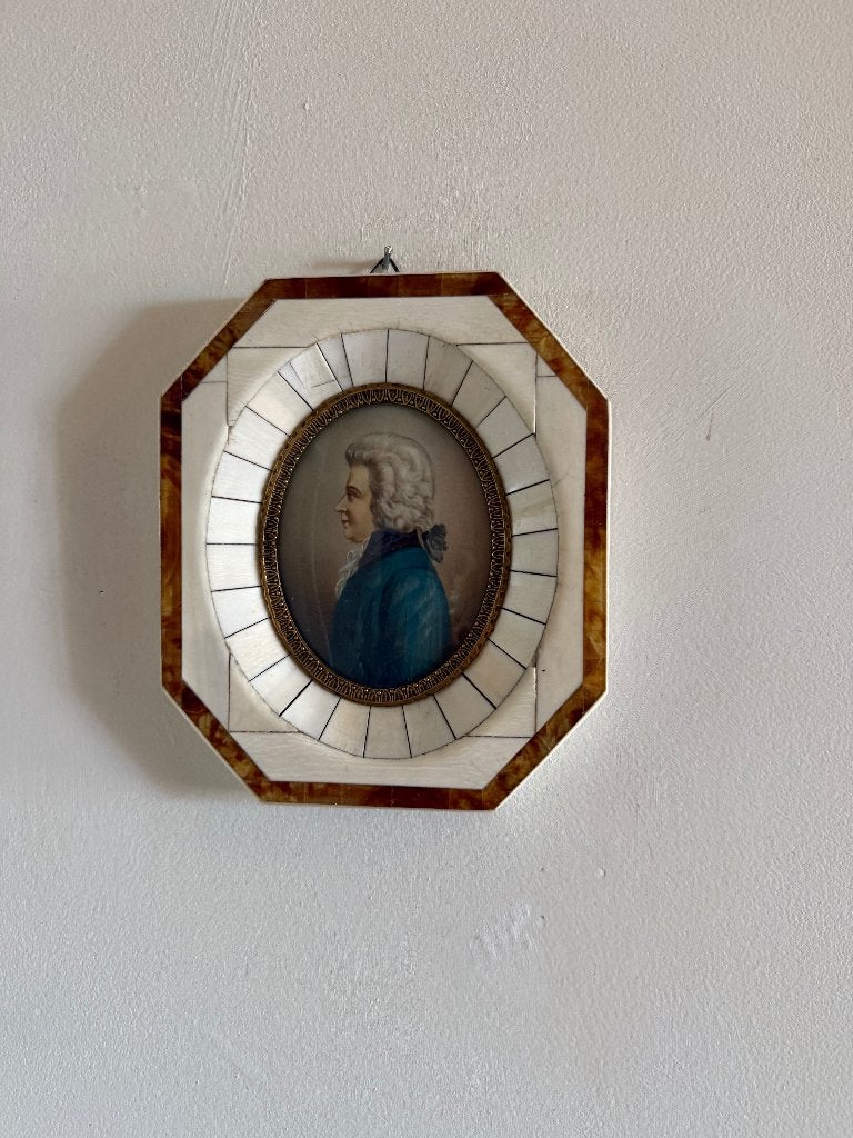 antiek schilderijtje, Ophalen of Verzenden, Klassiek, Bijzondere lijst, Portret of Personen