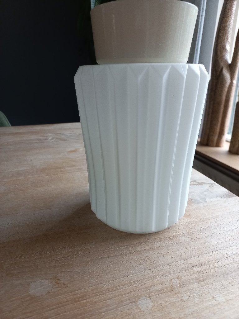mooie vintage plissee plafondlamp gebruikt, Huis en Inrichting, Lampen | Plafondlampen, Ophalen, Gebruikt, LED, Overige fittingen