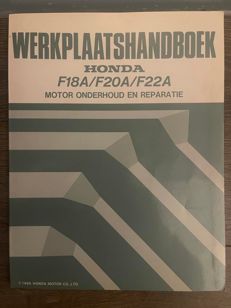 Nederlands Honda werkplaatshandboek F18A/F20A/F22A Motoren, Ophalen of Verzenden, Zo goed als nieuw, Honda