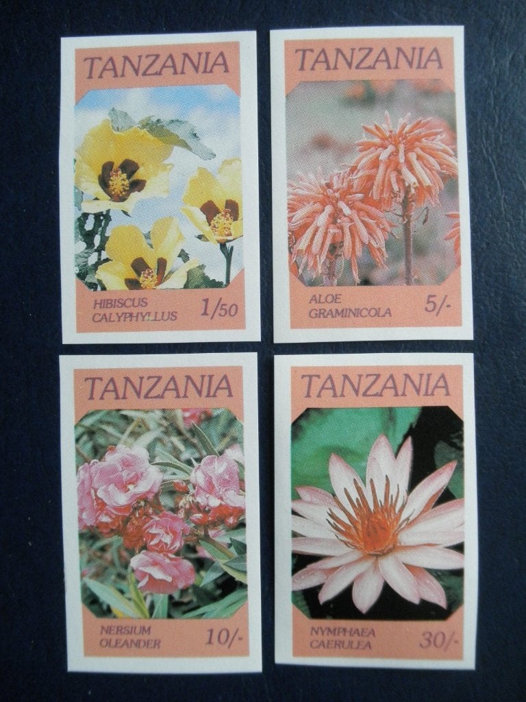 Postzegels bloemen Tanzania 1986 ongetand postfris., Ophalen of Verzenden, Postfris, Dier of Natuur