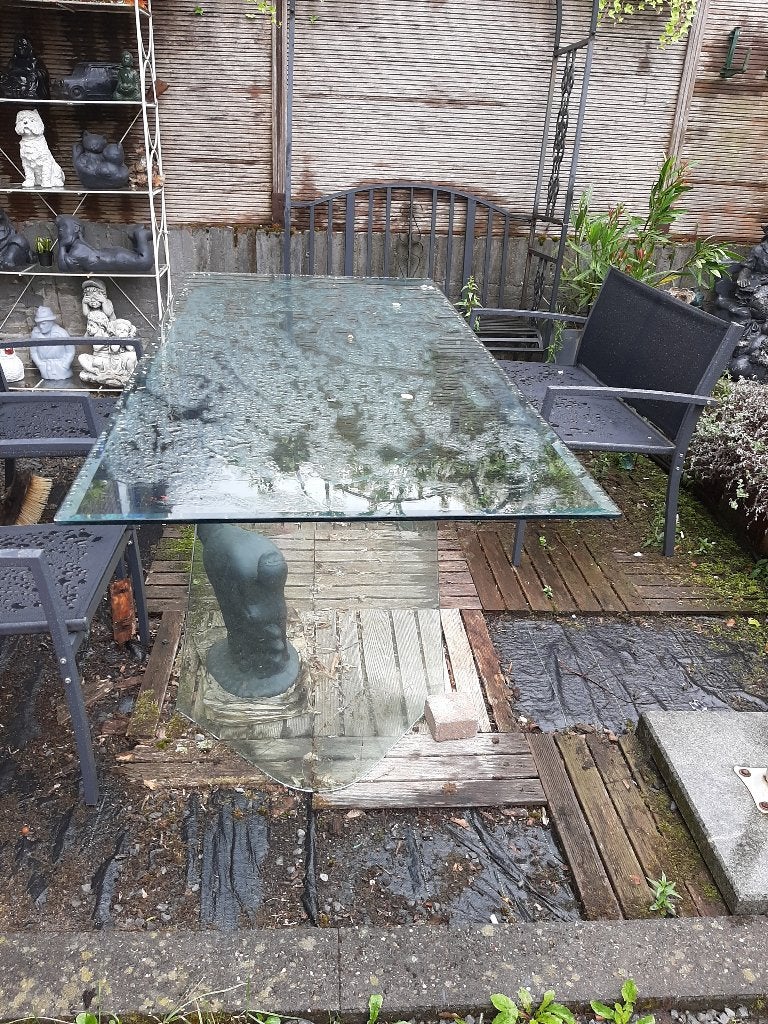 glazen tafel, Ophalen, Gebruikt, 50 tot 75 cm, Glas