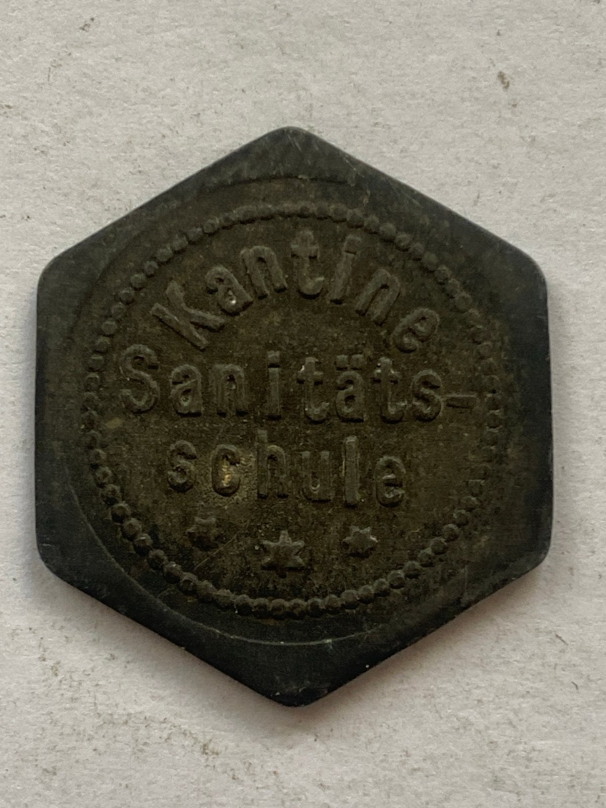 Historische Kantine Sanitäts-Schule 10 Pfg. Penning, Postzegels en Munten, Penningen en Medailles, Overige materialen, Buitenland