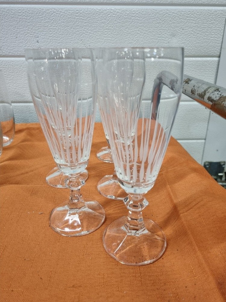 champage glazen geets vintage 6 stuks kristal, Ophalen of Verzenden, 'T Olde Gre-j, Info@toldegrej.nl, Endepoelstraat 20f Didam