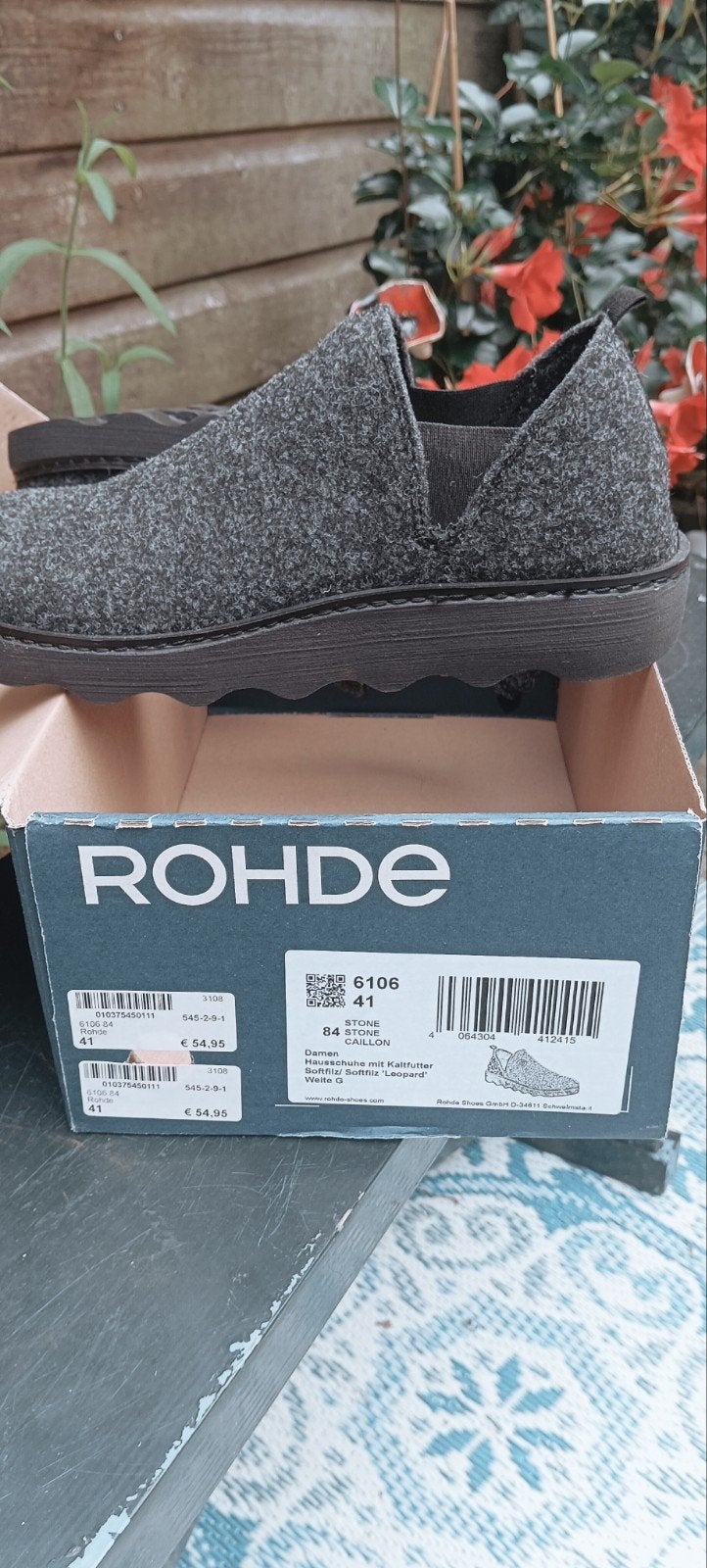 ,Pantoffels dames  merk Rohde, nieuw ,  grijs, Ophalen of Verzenden, Nieuw, Grijs, Pantoffels of Sloffen