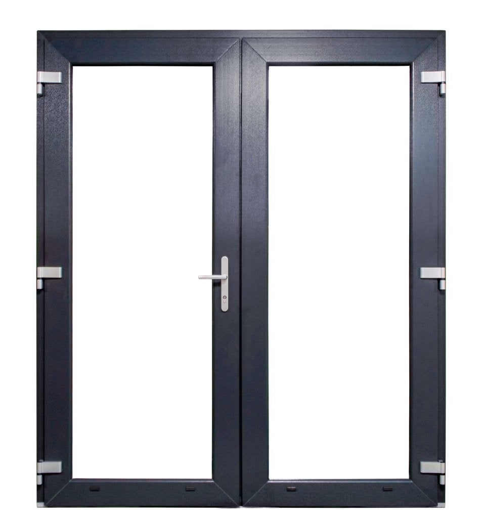 Dubbele deur Antraciet b180 x h215 RAL7016, Niet ingevuld, Kunststof, 120 cm of meer, Niet ingevuld