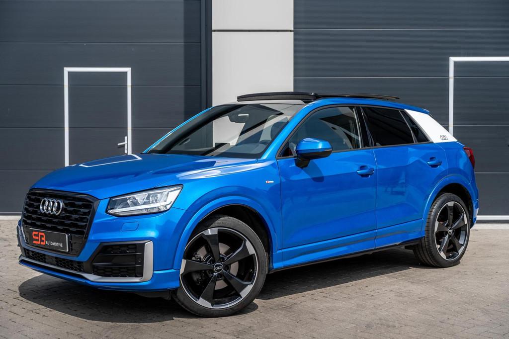 Audi Q2 1.4 TFSI CoD S Line Cam|Stoelverw|Adaptive|Pano|VOL!, Auto's, 1280 kg, 4 cilinders, 150 pk, Blauw