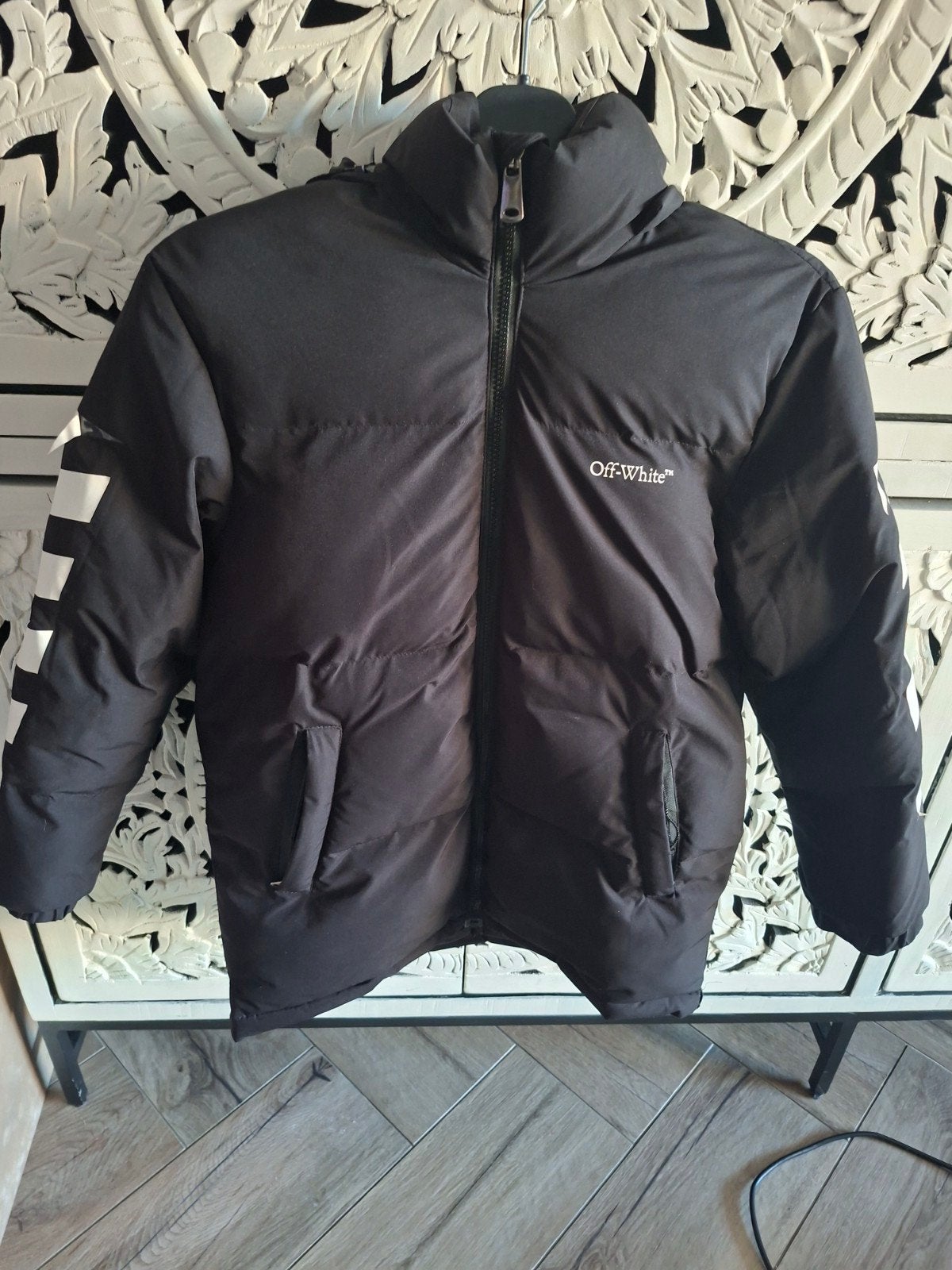 Off-White jas met pijlenprint 14/ 15 jaar (164), Ophalen of Verzenden