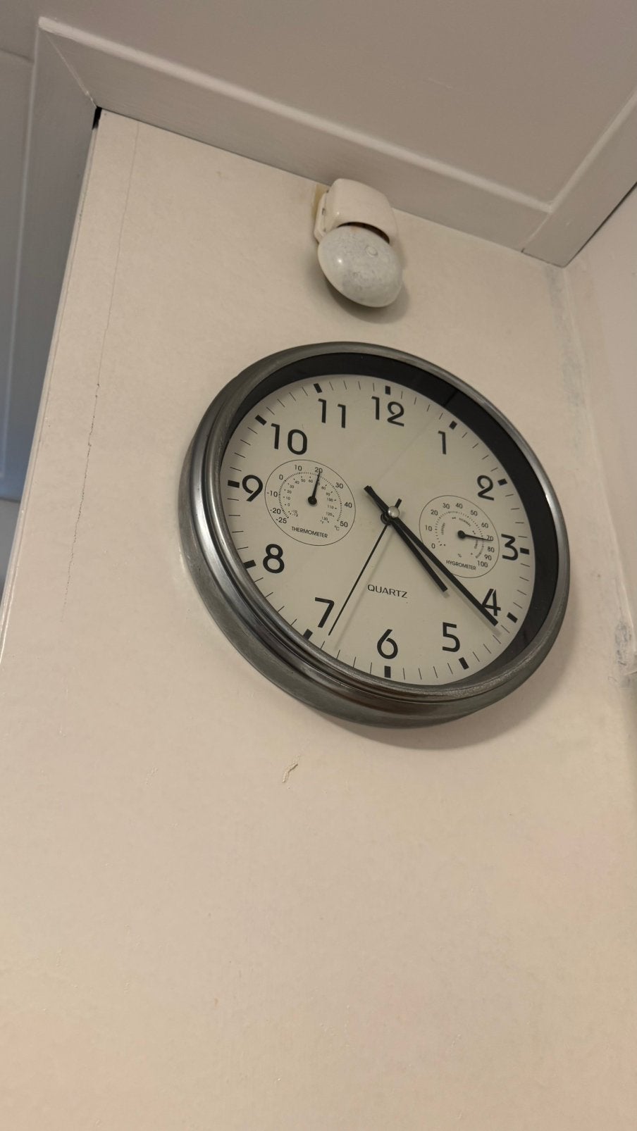 Wandklok met thermometer en hygrometer – Quartz, Ophalen of Verzenden, Gebruikt, Wandklok