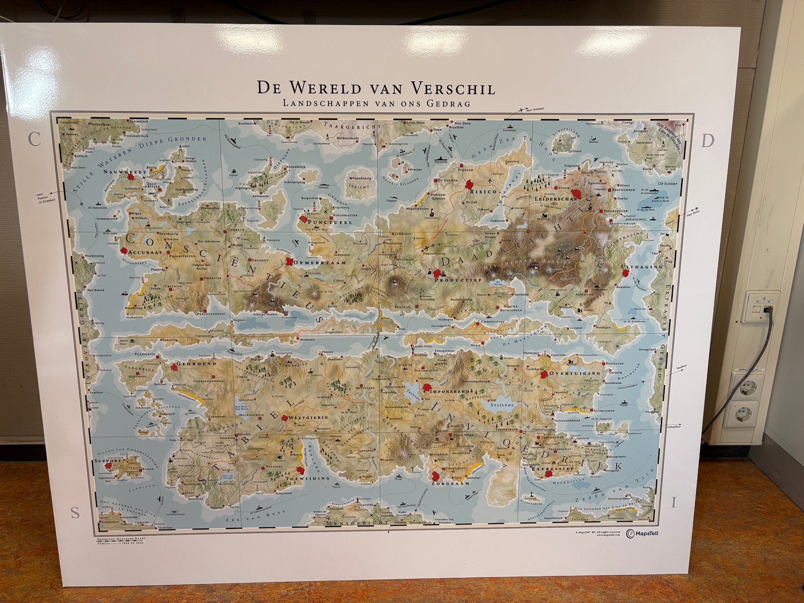 Grote wandkaart “De Wereld van Verschil” MapsTell, Ophalen