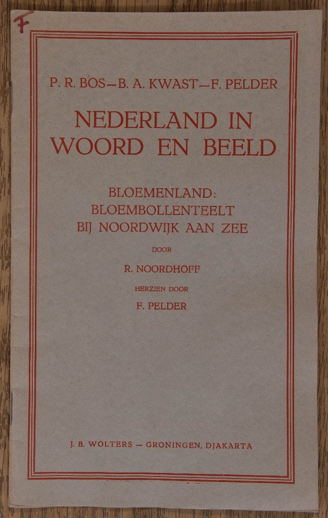 Schoolplaat boekje  Bloembollenteelt bij Noordwijk aan Zee., Ophalen of Verzenden, Stad- en Dorpsgezichten
