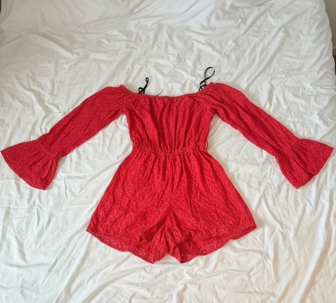 Rode playsuit maat S, Ophalen of Verzenden, Maat 36 (S), Gedragen, Boven de knie