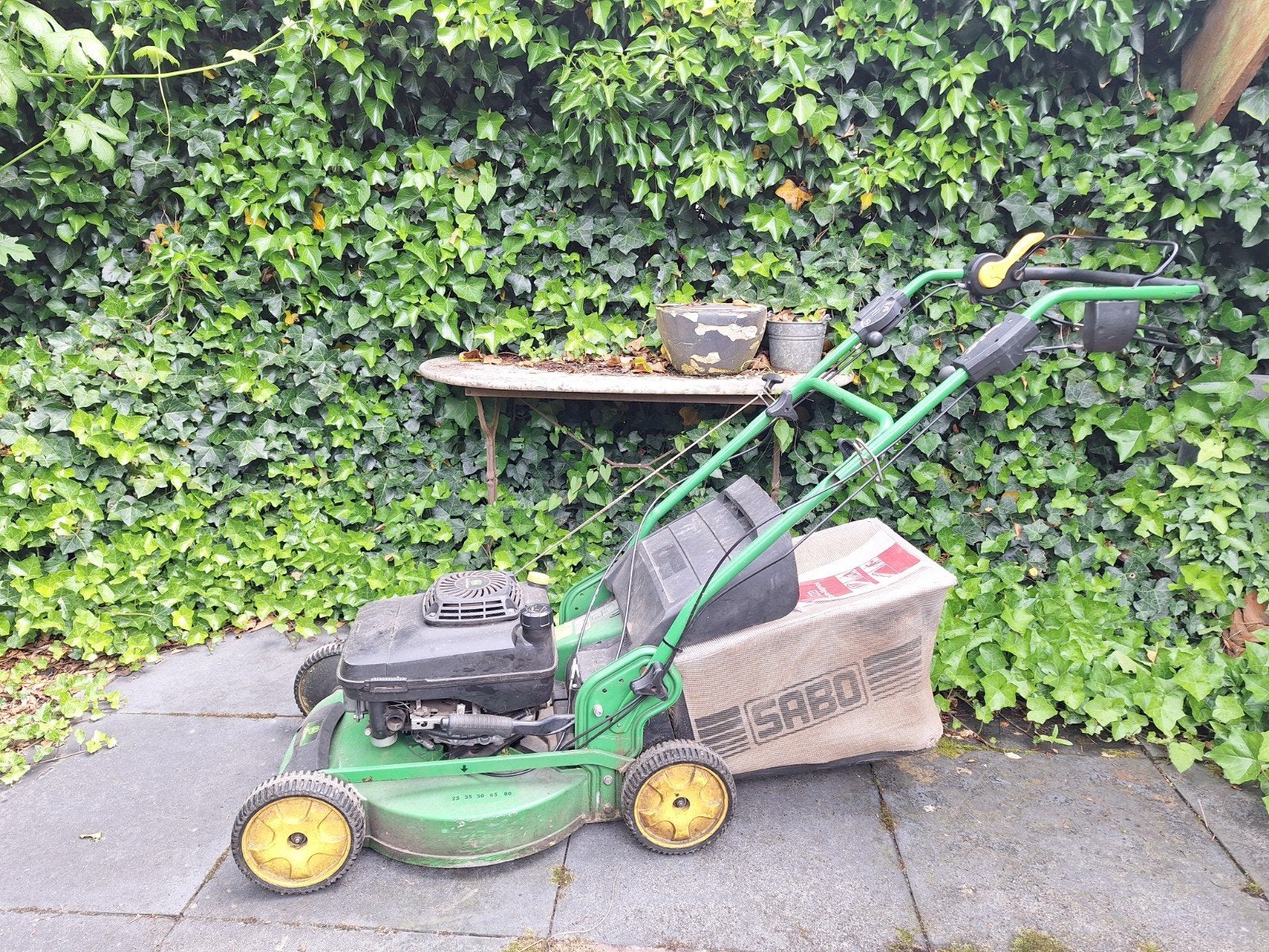 John Deere JX80 Grasmaaier, Cirkelmaaier, Gebruikt, Opvangbak, Benzine-grasmaaier