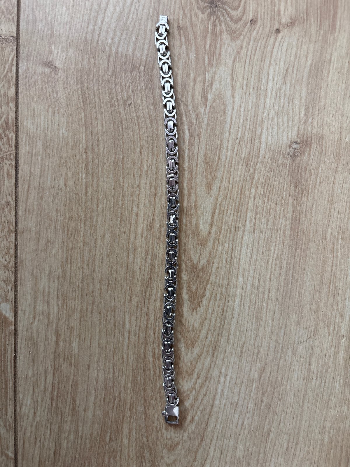 Zilverkleurige Koningsschakel Armband, Ophalen of Verzenden, Gebruikt, Zilver, Staal