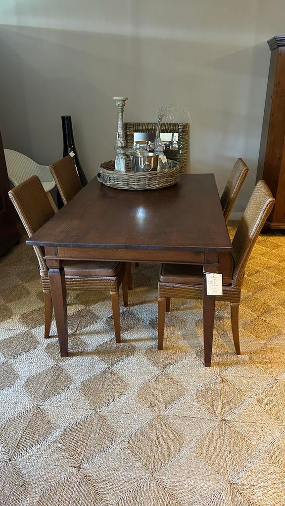 Vruchtenhouten eettafel 1.65x99 - 50% korting!, Gebruikt, 150 tot 200 cm, Vier personen, Rechthoekig