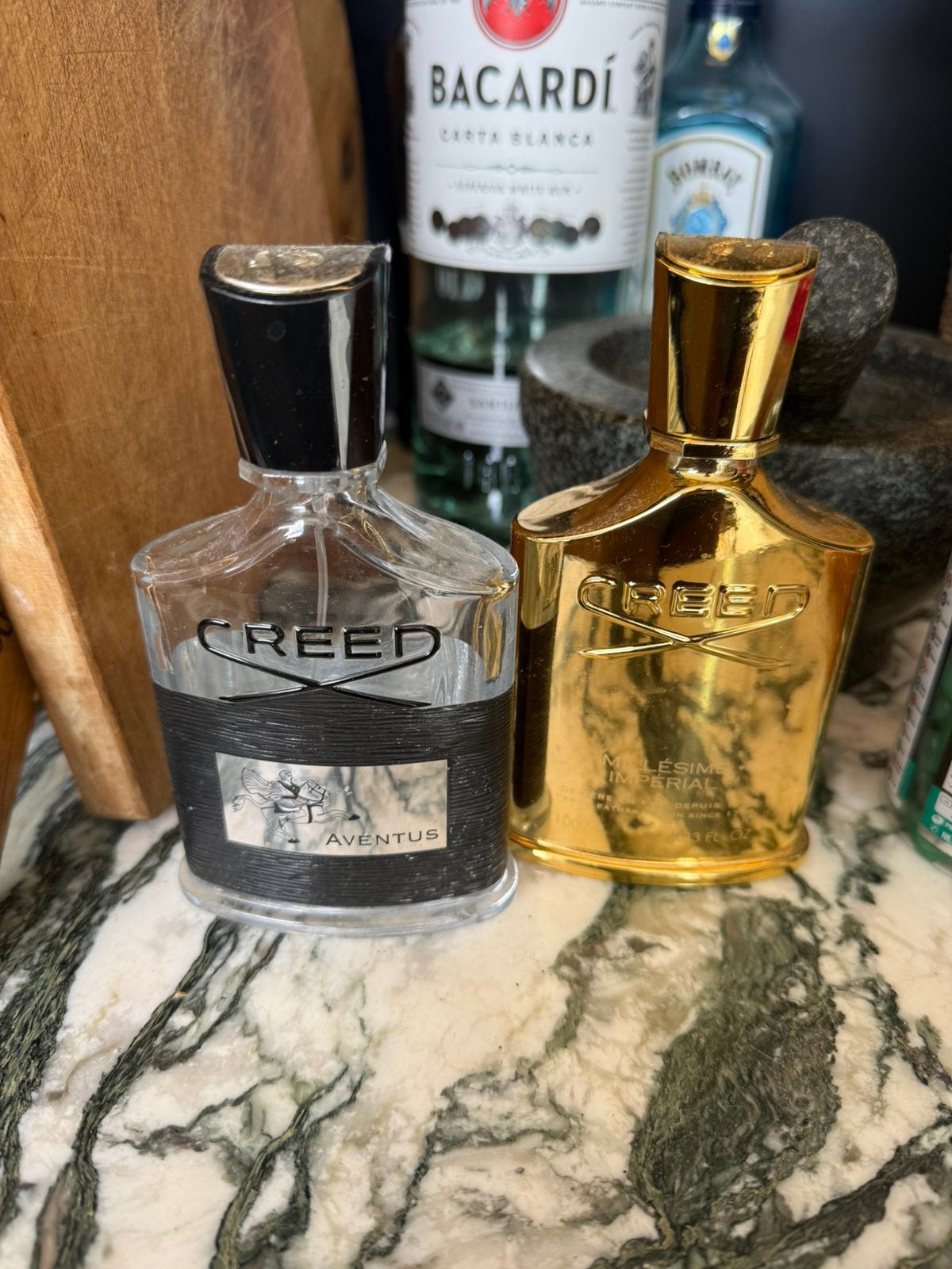 2 lege flessen creed, Verzamelen, Parfumverzamelingen, Ophalen of Verzenden, Gebruikt, Parfumfles