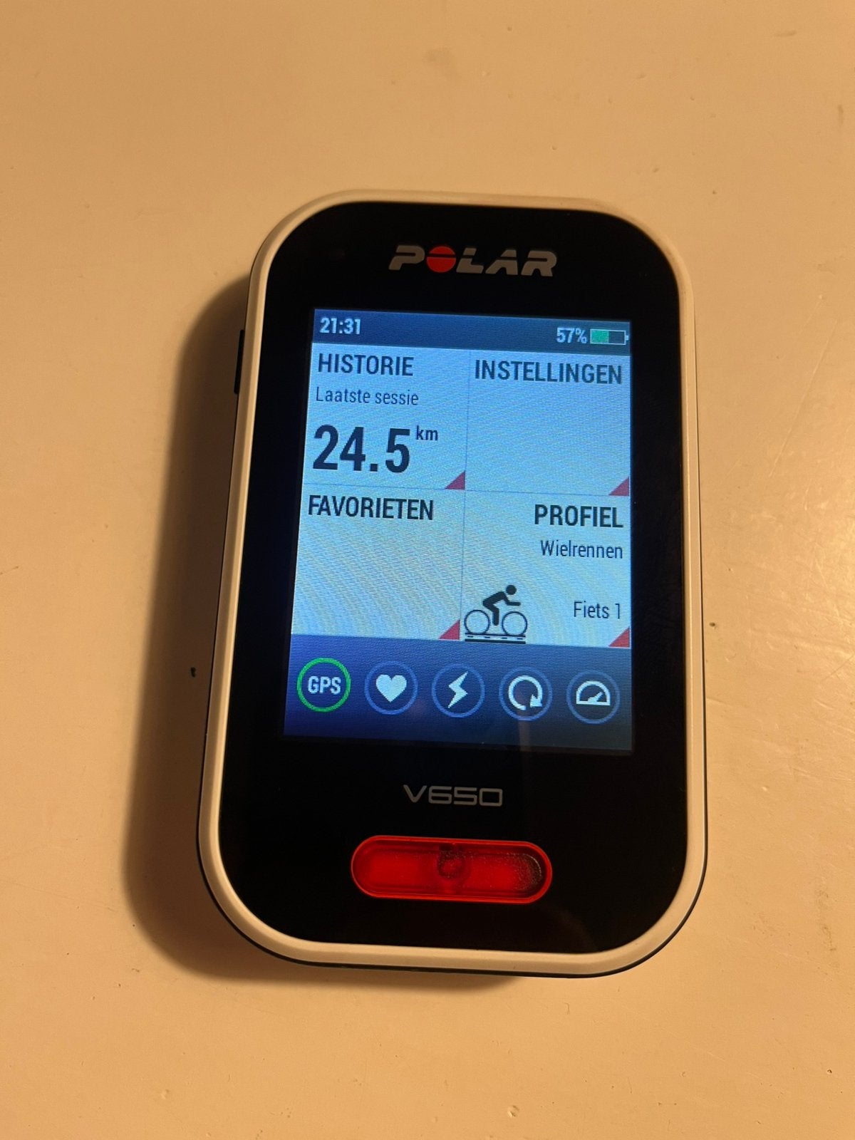 Polar V650 GPS Fietscomputer, Fietsen en Brommers, Fietsaccessoires | Fietscomputers, Gebruikt, GPS, Ophalen of Verzenden