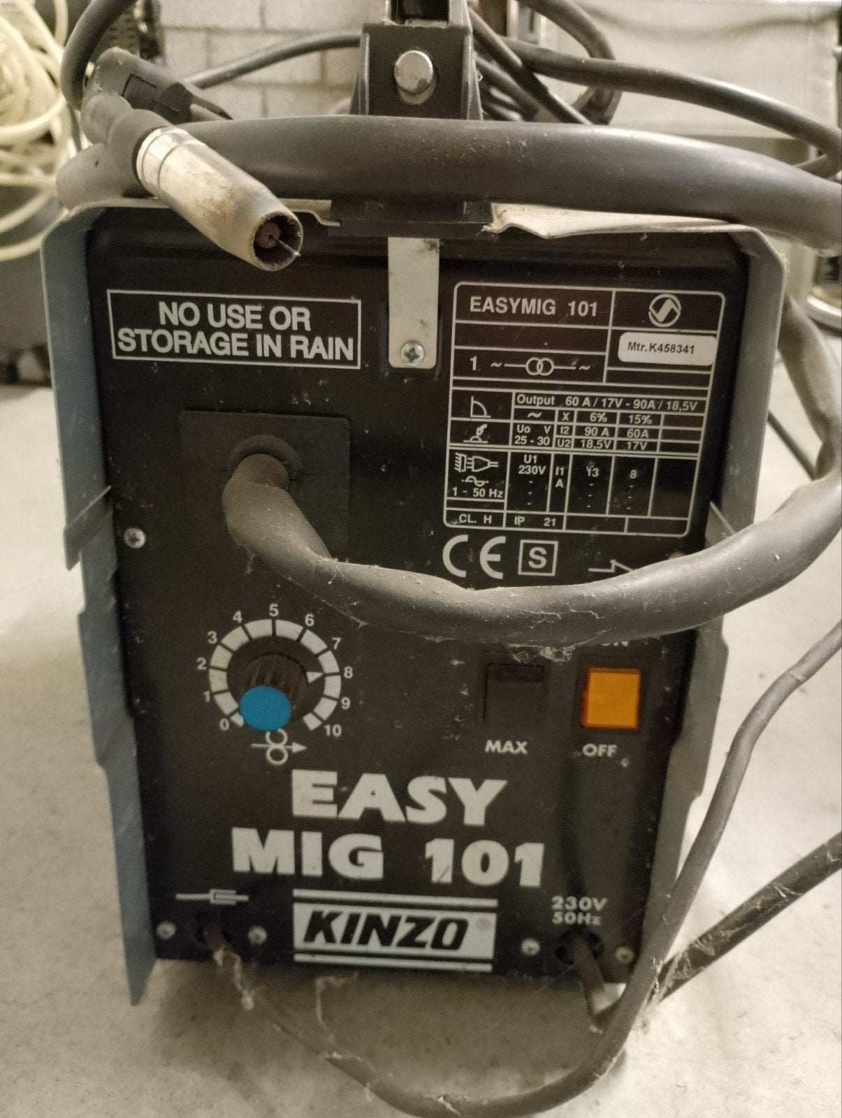 Kinzo Easy Mig 101 Lasapparaat met laskap, Ophalen, Gebruikt, Minder dan 150 ampère