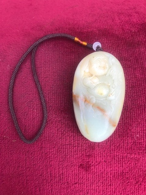 onyx amulet met geluksboeddha, Antiek en Kunst, Ophalen of Verzenden