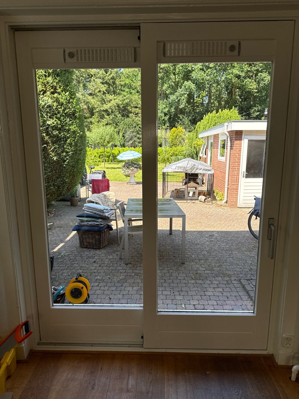 Schuifpui met GU beslag, hoogte 234cm, breedte 96,5cm, Ophalen, Gevelraam of Ruit, Gebruikt, 80 tot 120 cm