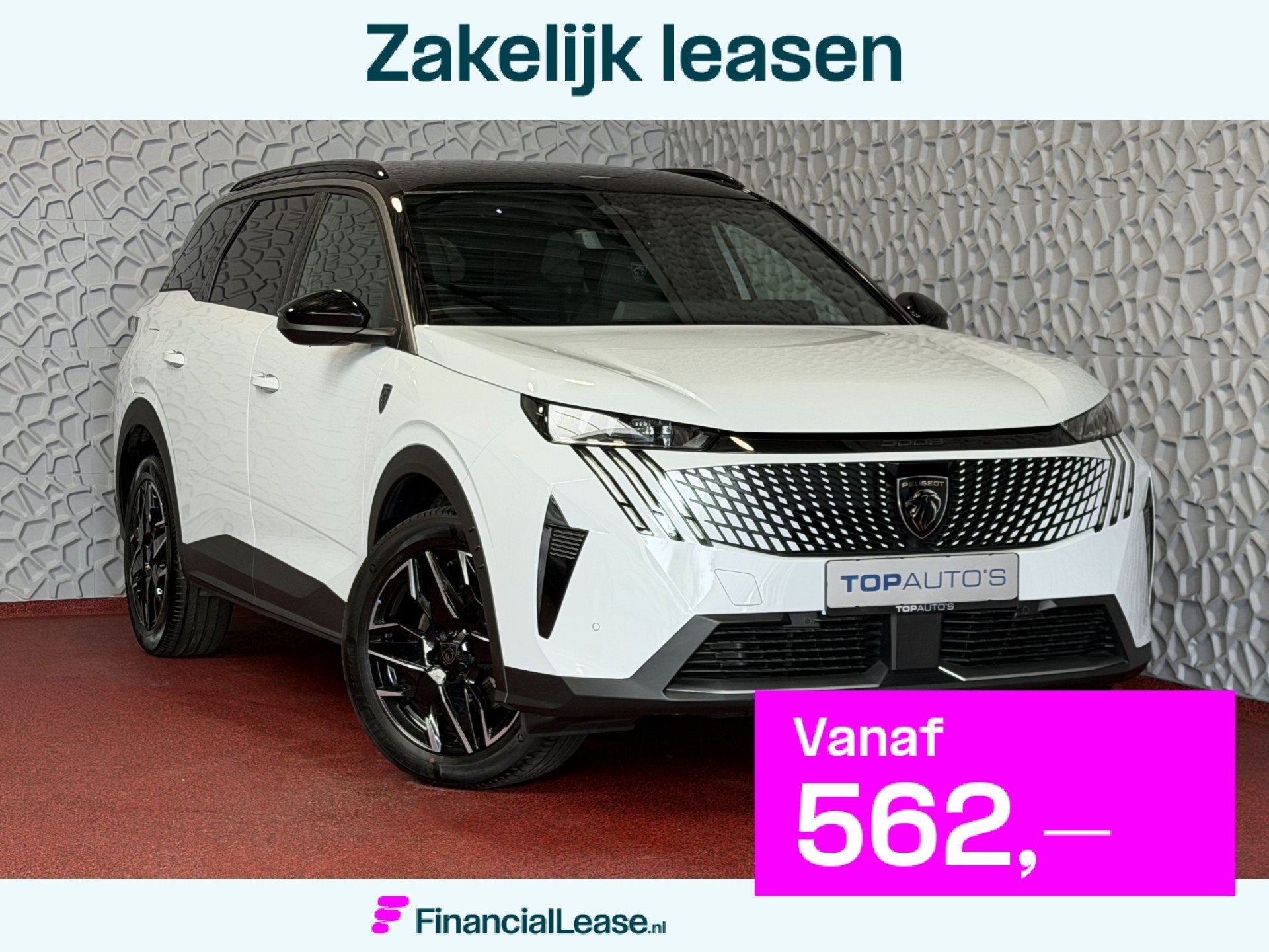 Peugeot 5008 1.2 HYBRID 145 GT 7PERS STOEL/STUUR VERW. ELEK., Gebruikt, 1199 cc, Wit, Origineel Nederlands