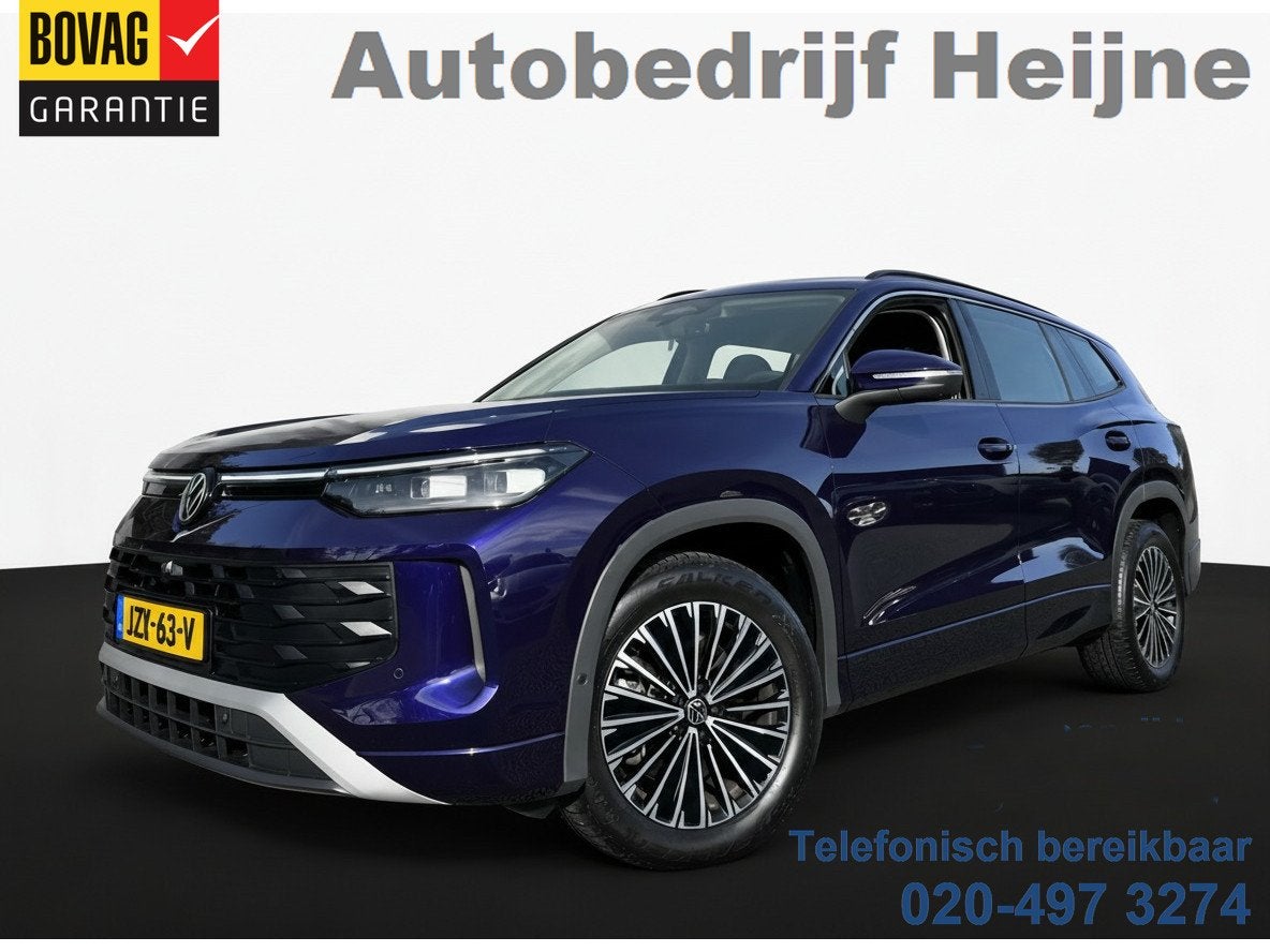 Volkswagen Tayron 1.5 eTSI 150PK DSG LIFE 7-PERSOONS/TREKHAA, Auto's, Stof, Euro 6, 4 cilinders, Blauw