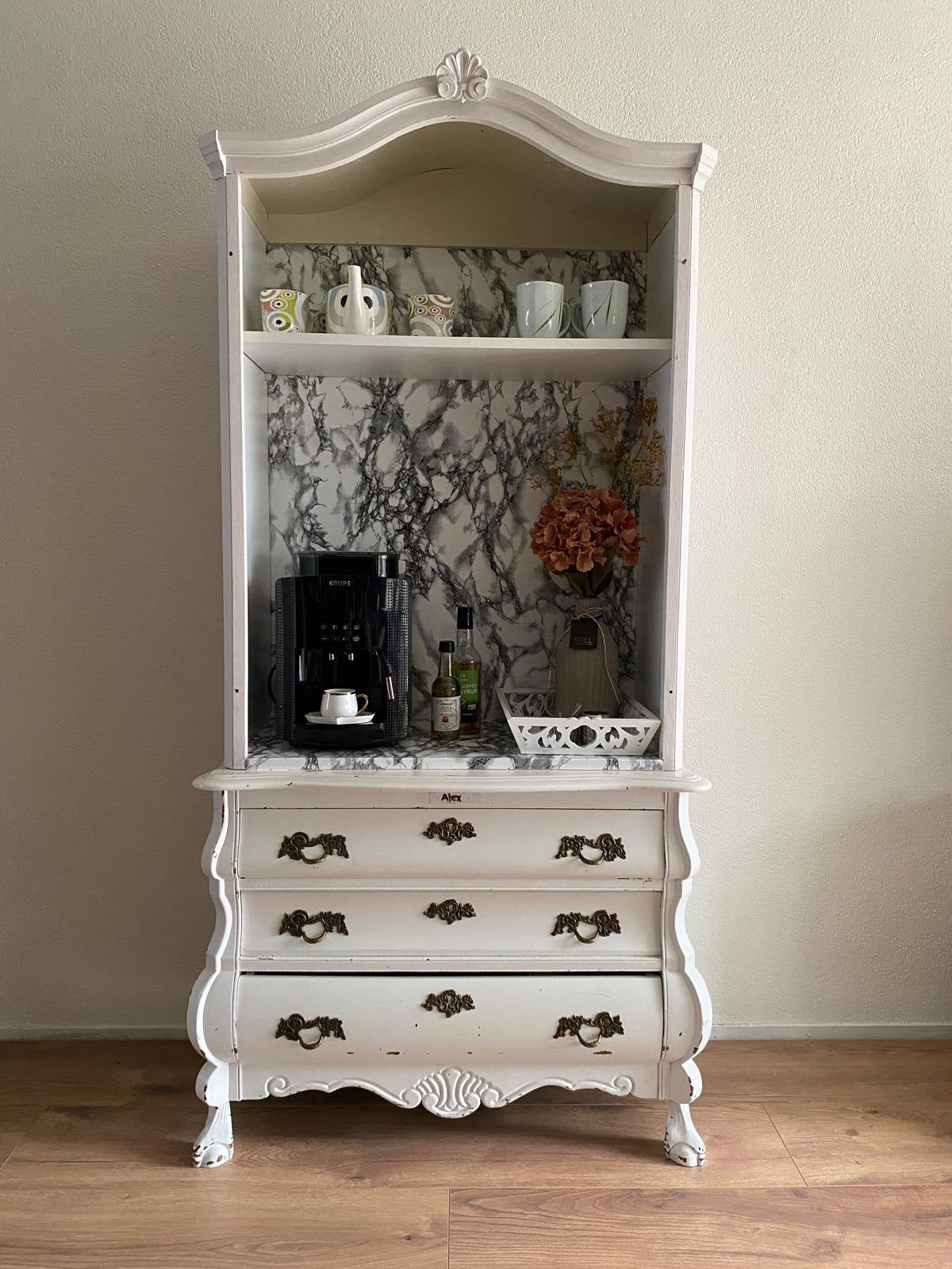 Brocante koffiekast, Ophalen