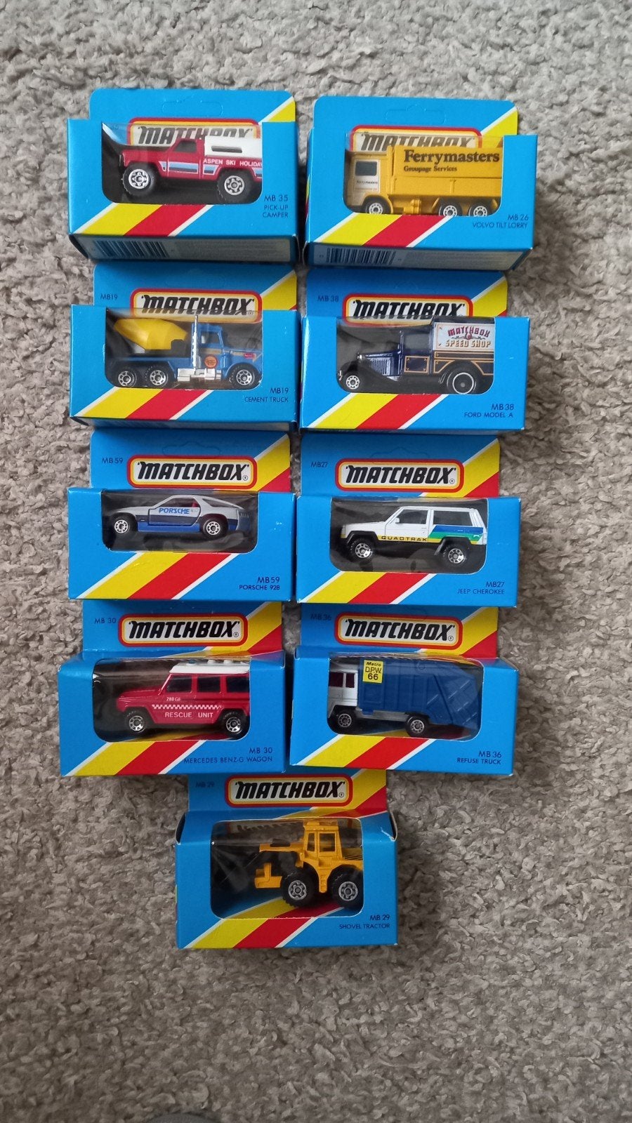 9x Matchbox, Ophalen of Verzenden, Zo goed als nieuw, Bus of Vrachtwagen, Matchbox