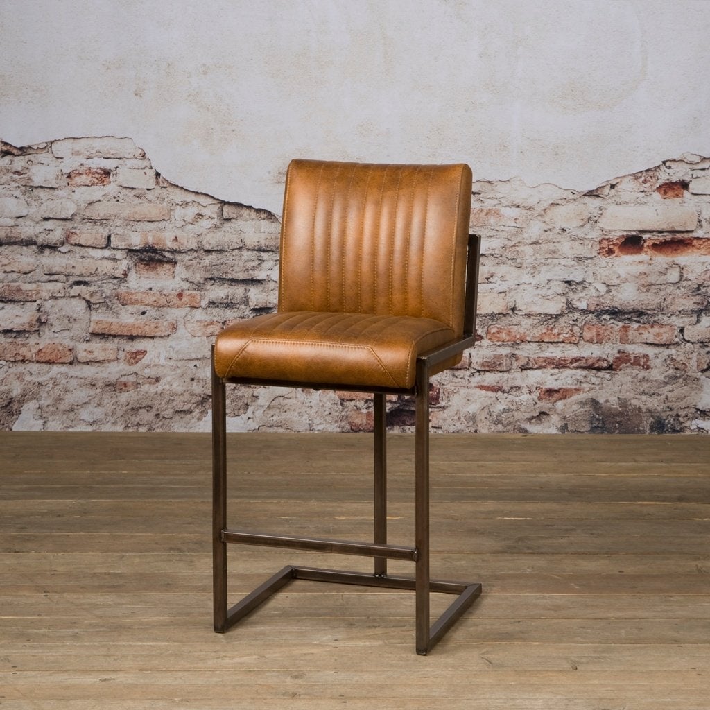 *ACTIE* NIEUW Industriële Barstoel BarKruk Kruk Ferro (5), 5 krukken of meer, 60 tot 90 cm, Nieuw, Leer