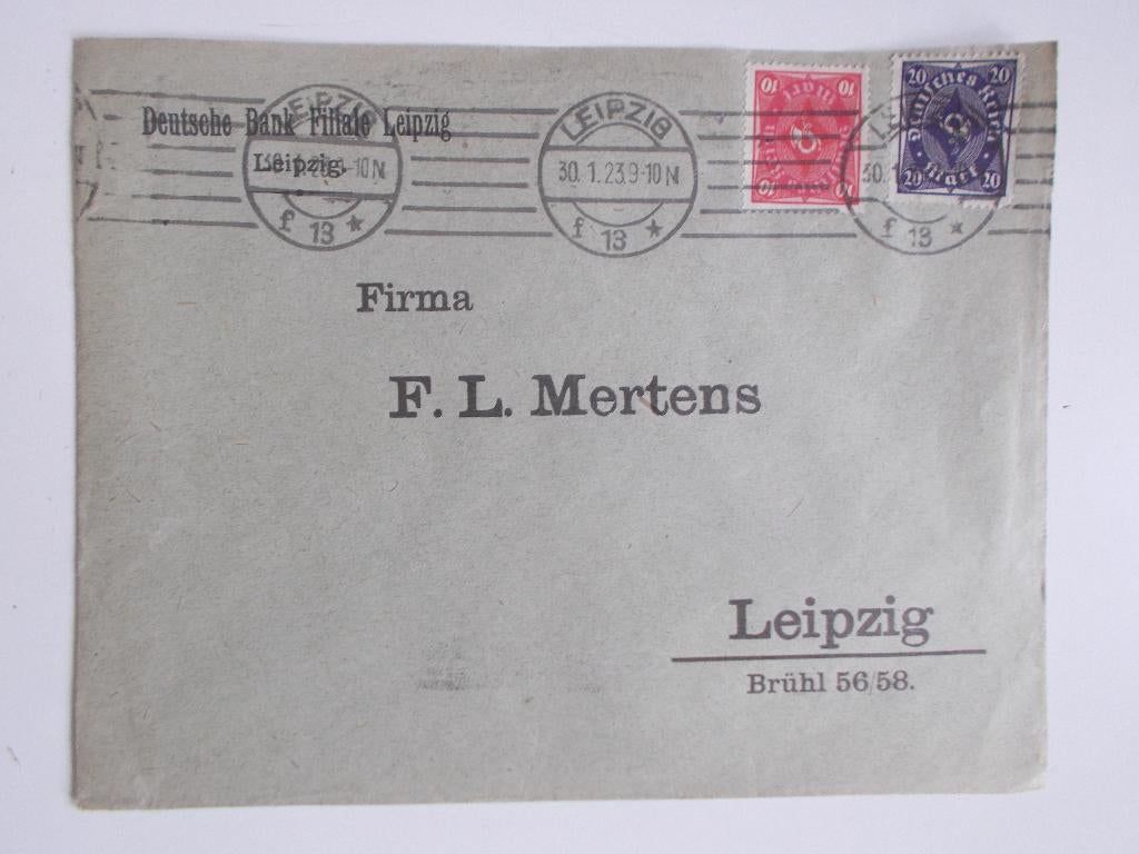 Duitse Rijk Inflatie-Envelop Gefrankeerd Met 30 Mark Jan1923, Ophalen, Envelop