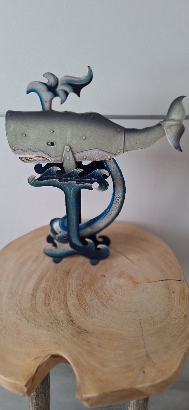 Oude metalen walvis balans figuur, Ophalen of Verzenden