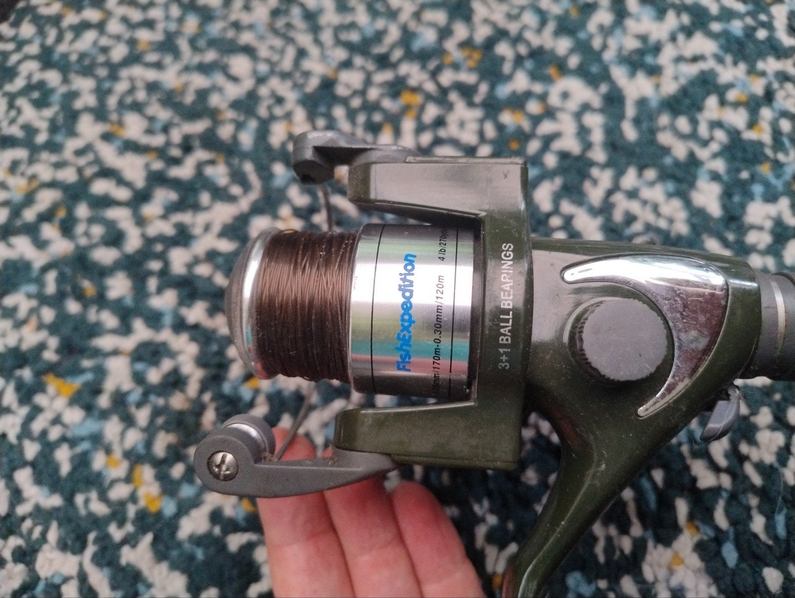 Vishengel met molen - Fish Expedition, Ophalen, Gebruikt, Complete hengel