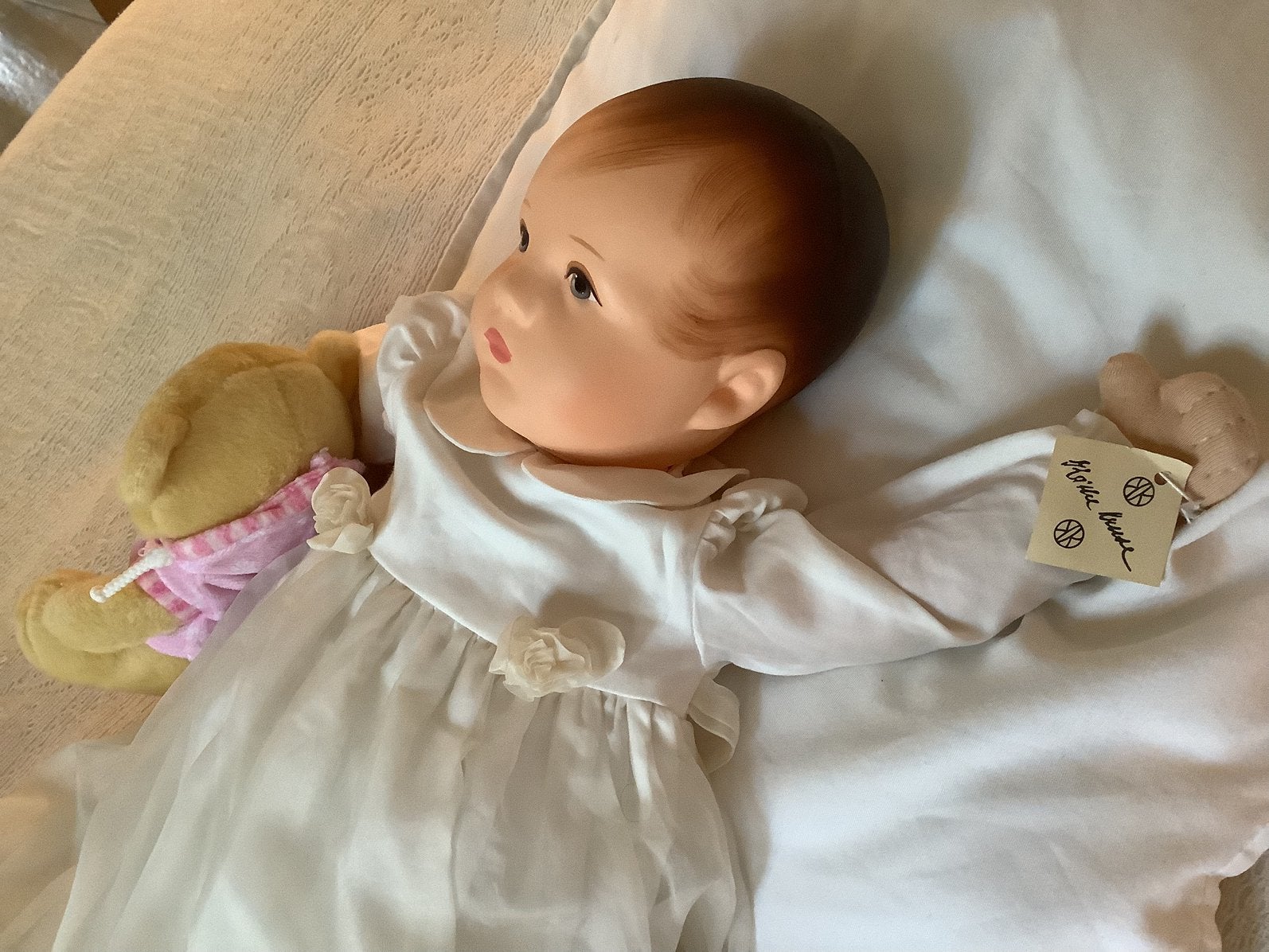 Kathe Kruse Traumerchen Stofkop 57 cm. Leerbaby, Ophalen of Verzenden, Zo goed als nieuw, Pop