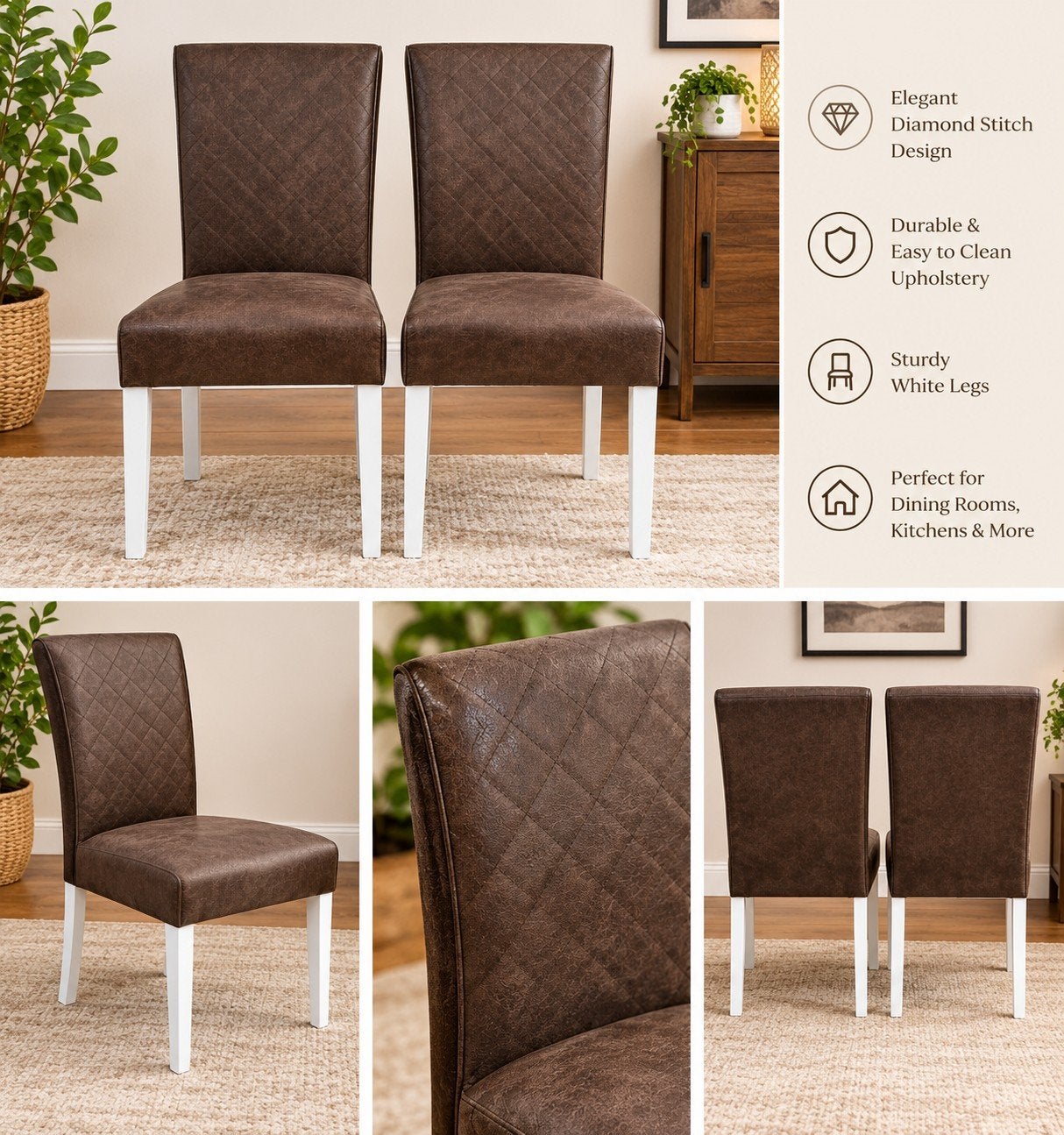 dining chairs set of 6 ( leather), Huis en Inrichting, Ophalen