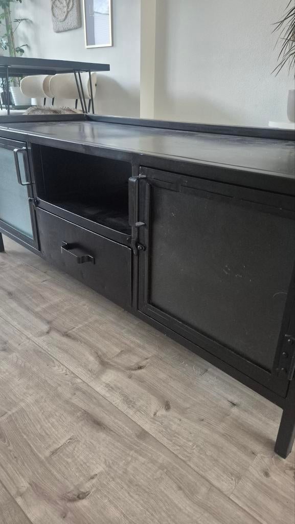 TV Kast Industrieel, Ophalen, Gebruikt, 100 tot 150 cm, Industrieel